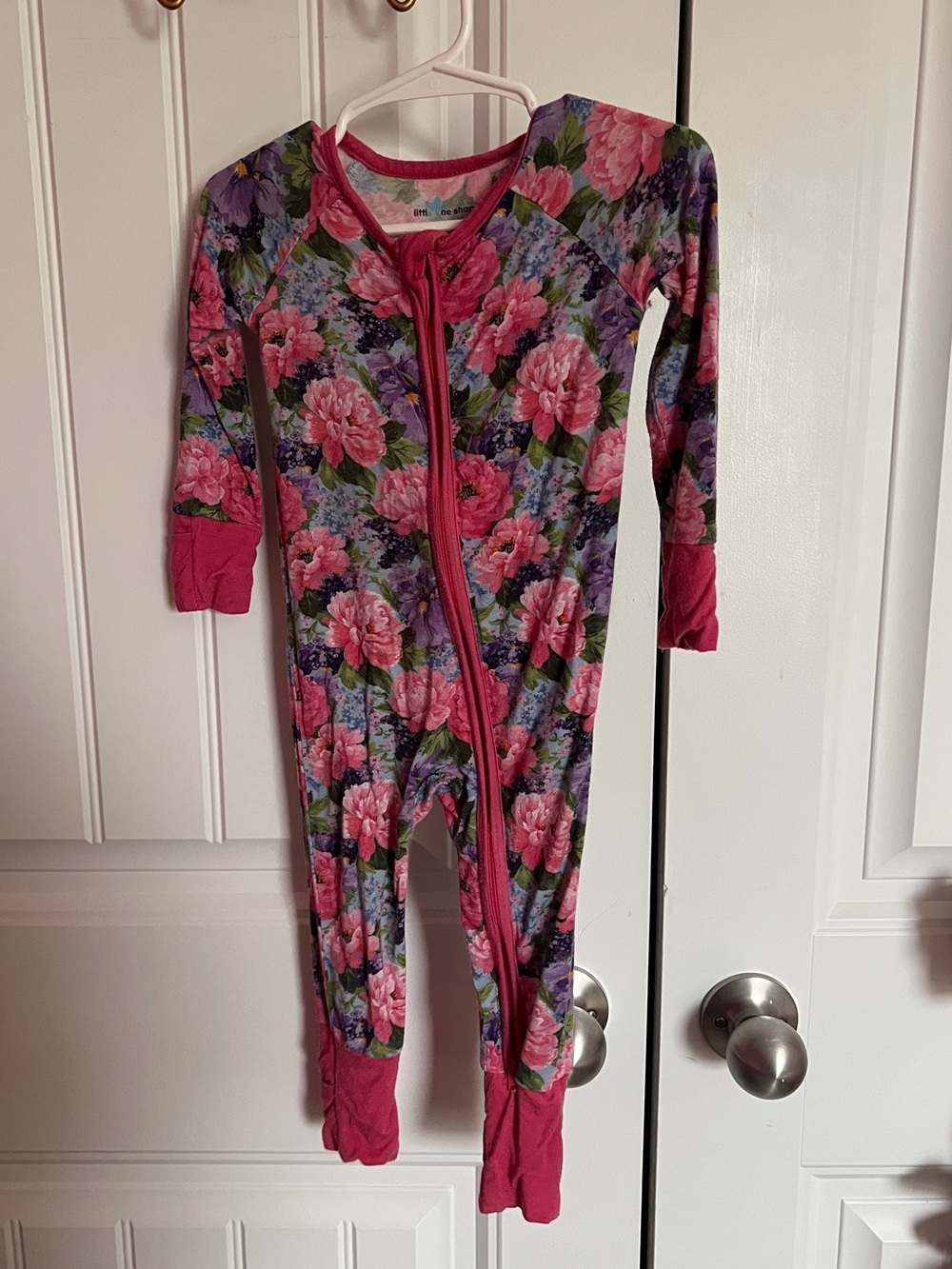 little one shop 12 month pink and purple floral sleeper